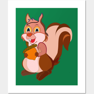Christmas squirrel Posters and Art